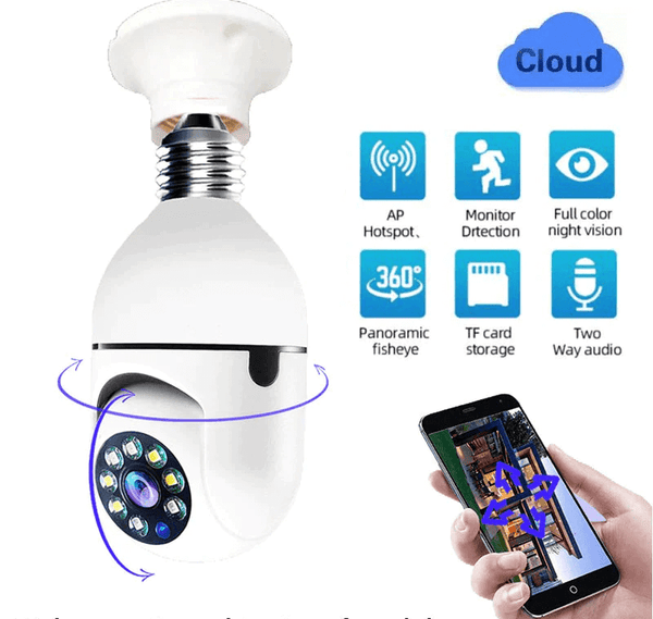 Wireless WIFI Light Bulb Security Camera